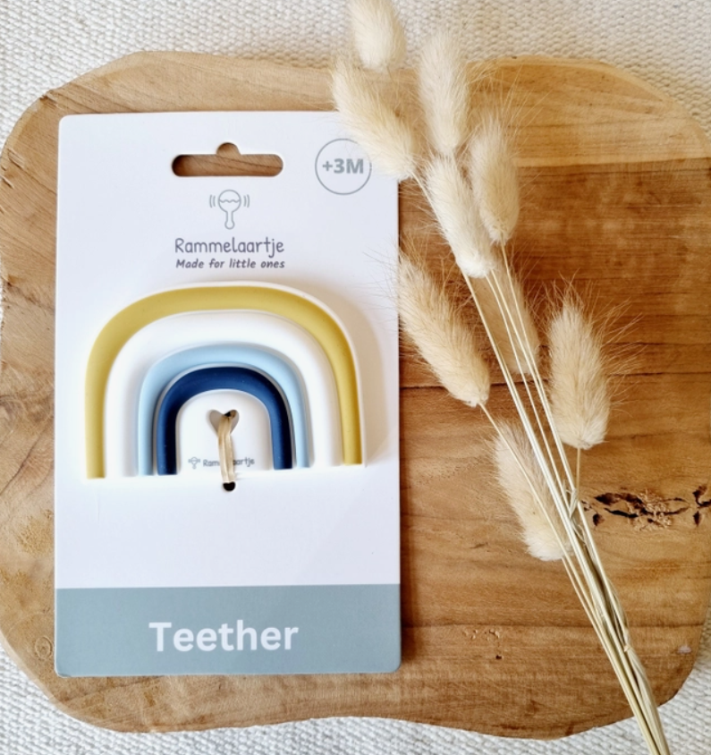 Anneau de dentition en silicone arc-en-ciel