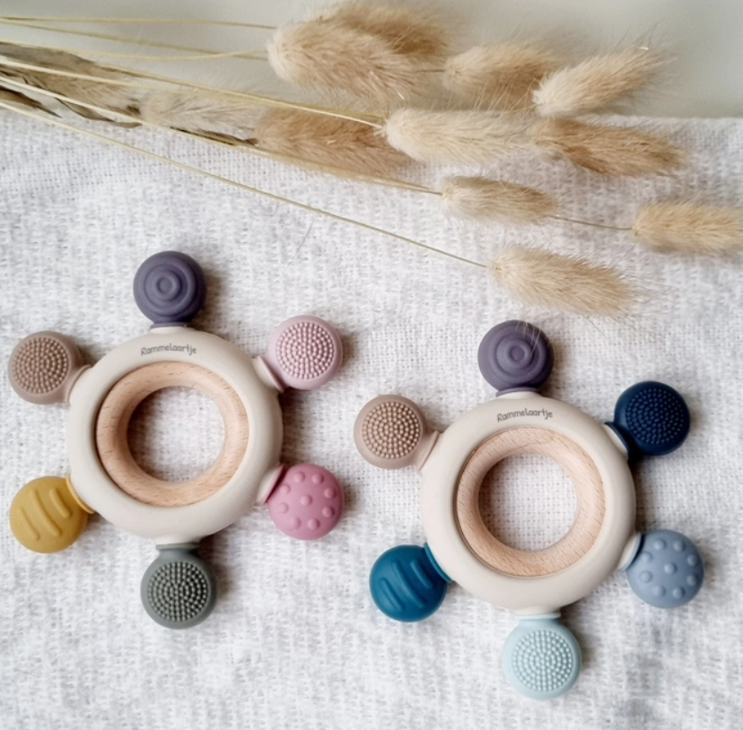 Anneau de dentition en silicone - Rose