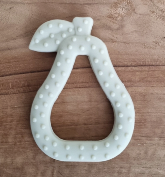 Anneau de dentition en silicone Poire Beige