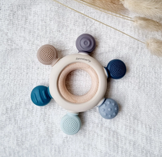 Anneau de dentition en silicone - Bleu